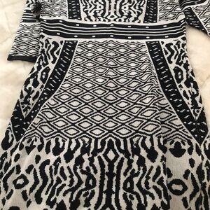 Stylish Black and White Patterned Dress